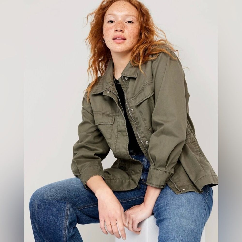 Old Navy Cinched-Waist Utility Jacket for Women Size 2XL